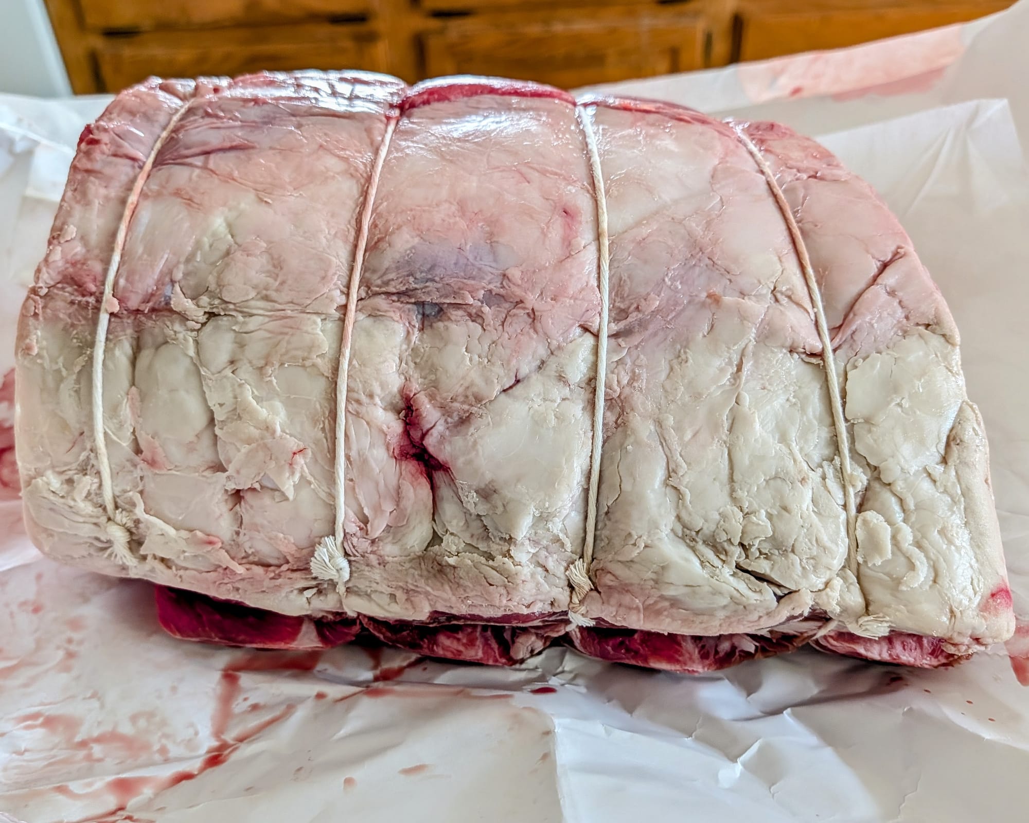 Four bone prime rib... weighing in at just under 14lbs. It's a heavy weight match this christmas!