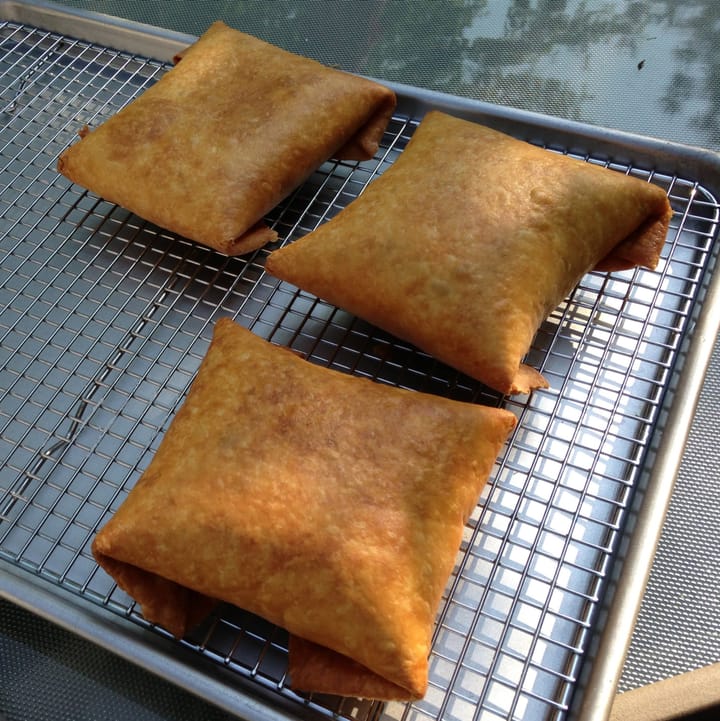 Fresh out of the fryer these Chicken Chimichangas are ready to enjoy now or freeze for later.  Delicious.