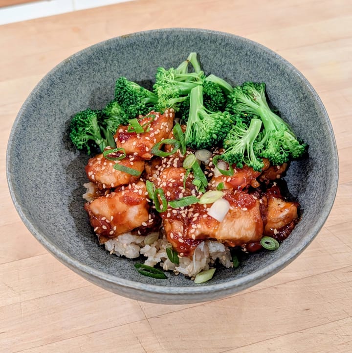 I really like the flavor of the orange and honey in this dish.  I'm a big fan of sesame chicken and this is a close relative of that dish that I can make at home.