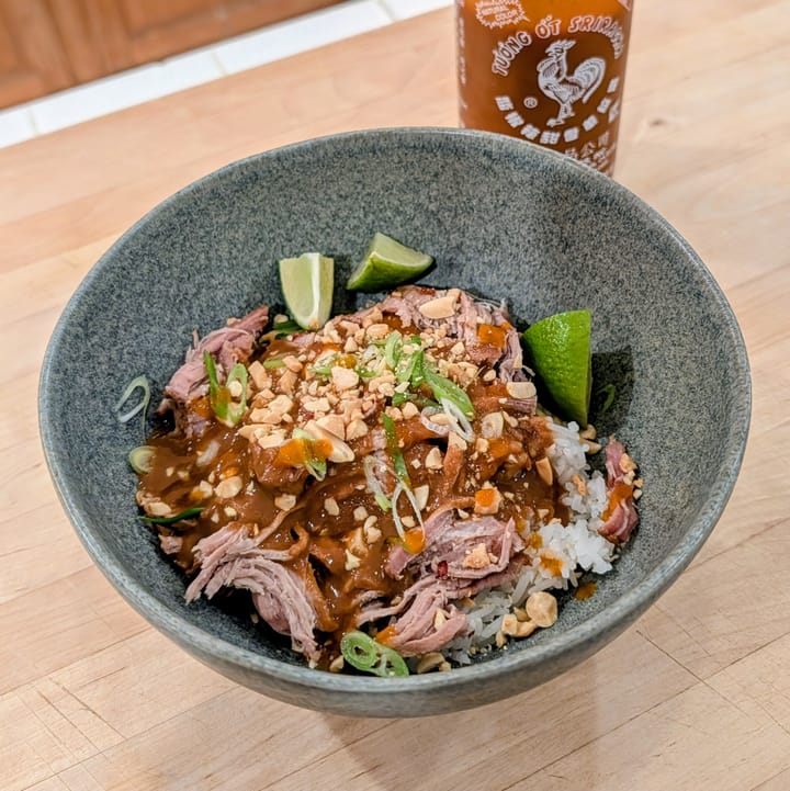 Make it as spicy as you wish with some Sriracha, but don't forget the limes and crushed peanuts.